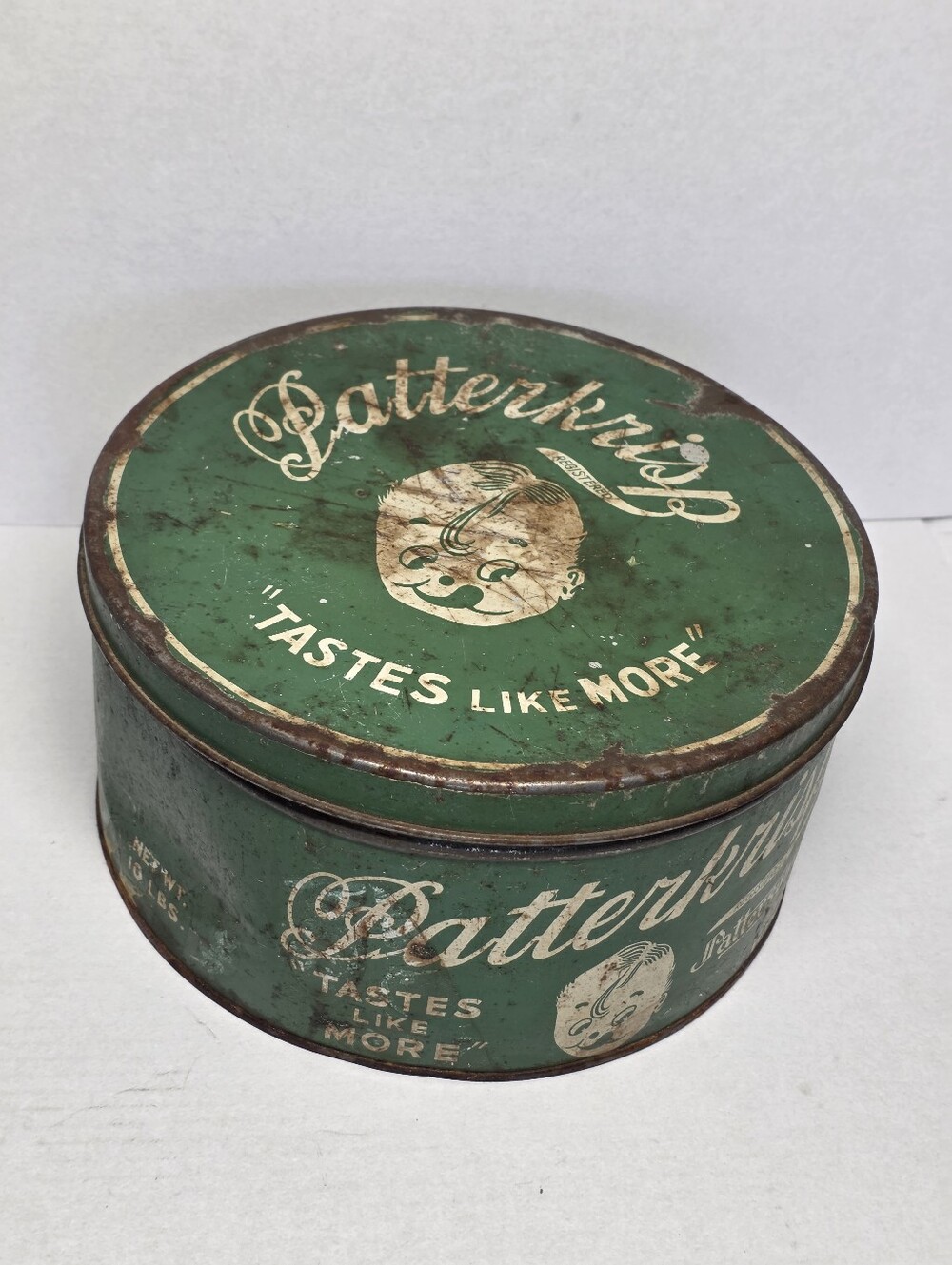 Vintage Patterkrisp-Patterson's Chocolates Ltd. Tin 1930's Toronto  10 Lbs.